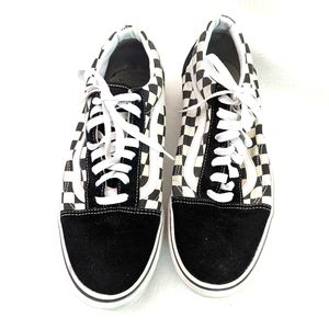 Van's checkerboard black and white sneakers